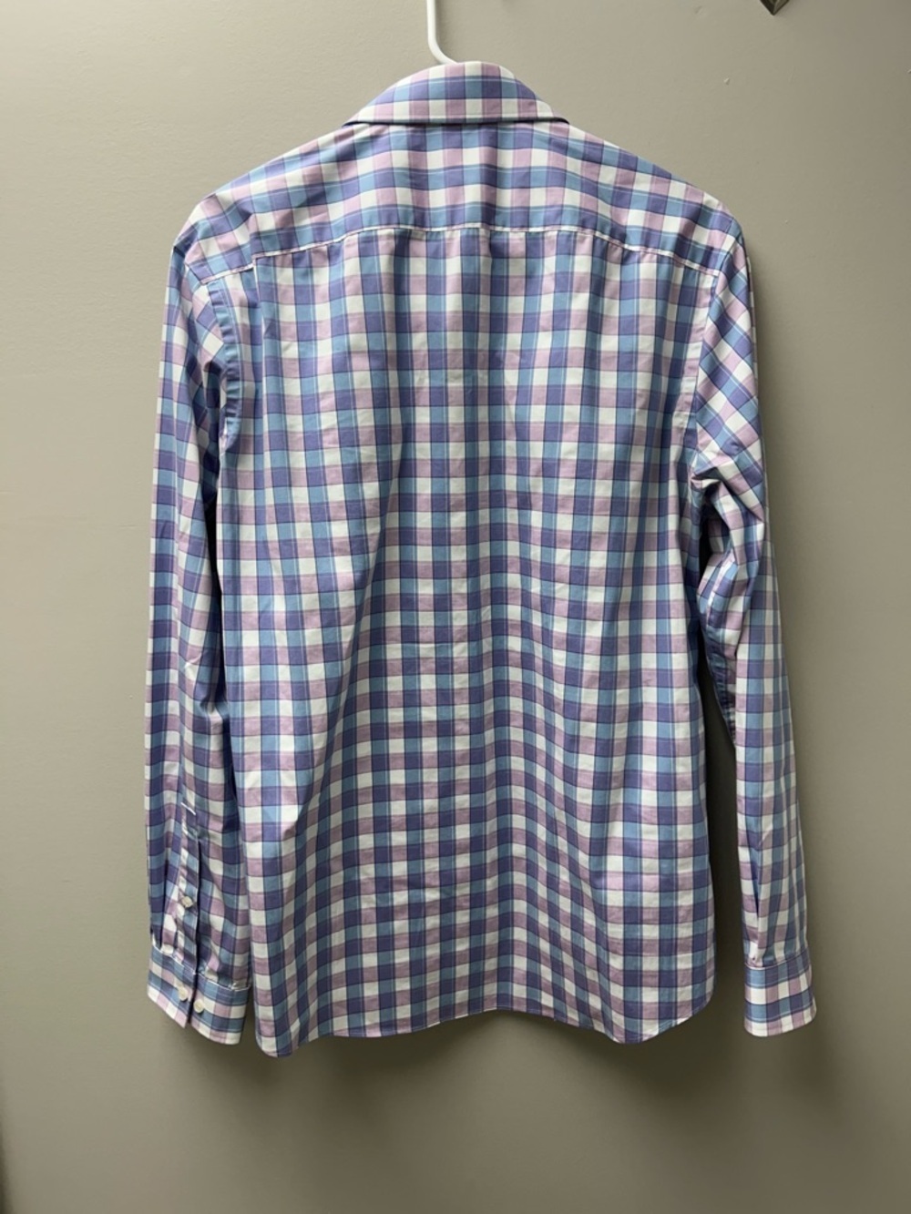 Michael Kors Men’s Blue & Purple Plaid Dress Shirt - Picture 3 of 4